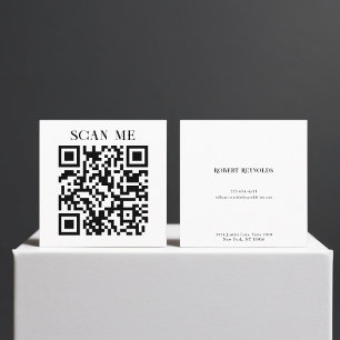 Minimalistische QR-Code-Scan-Mich-Visitenkarte Quadratische Visitenkarte