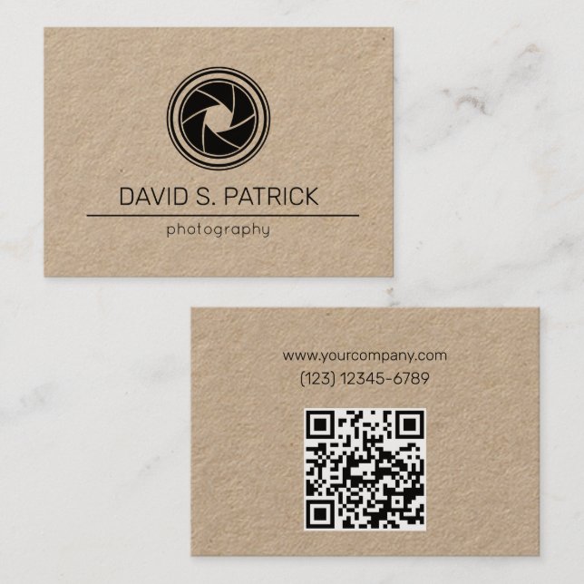 Minimalistische QR-Codefotografie Visitenkarte (Vorne/Hinten)