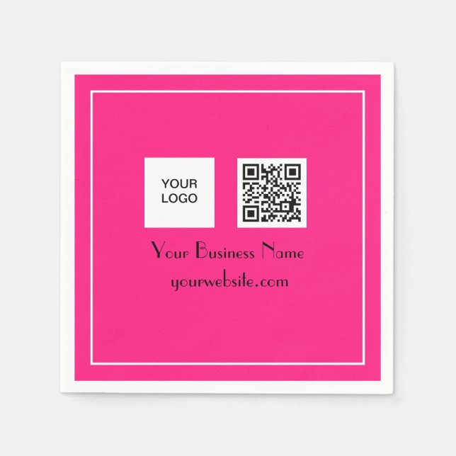 Minimalistische QR-Logos Serviette (Vorderseite)