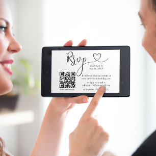 Minimalistische QR-UAWG für einfache Hochzeiten in Karte