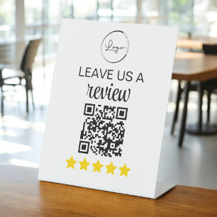 Minimalistische QR Verlasse uns ein Review-Geschäf Sockelschild