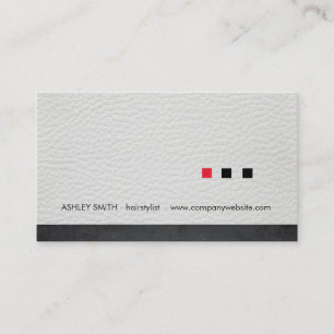 Minimalistische Quadrate Weiße Ledermatte Visitenkarte
