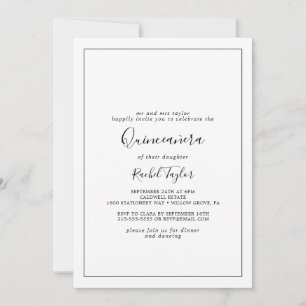 Minimalistische Quinceañera Einladung
