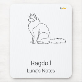 Minimalistische Ragdoll-Katze, benutzerdefinierter Mousepad