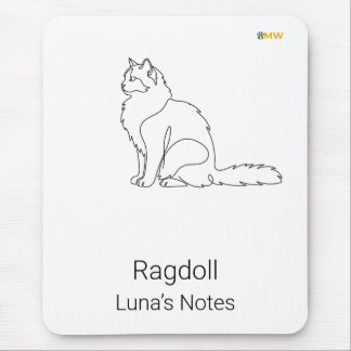 Minimalistische Ragdoll-Katze, benutzerdefinierter Mousepad