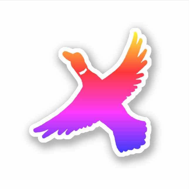 Minimalistische Rainbow-Duck Aufkleber (Vorderseite)