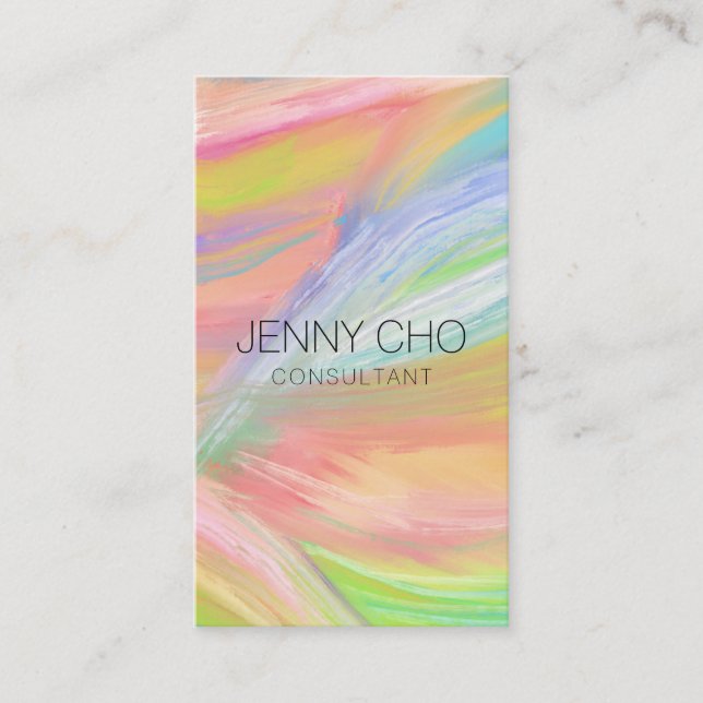 Minimalistische Rainbow-Malerei QR-Code Soziale Ic Visitenkarte (Vorderseite)