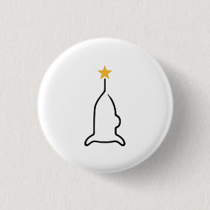 Minimalistische Rakete, One-Line-Kunst mit gelbem  Button