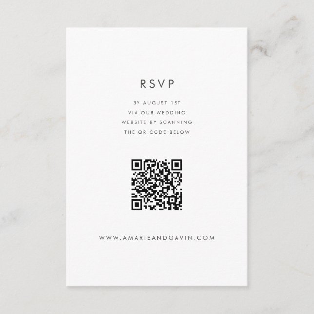 Minimalistische Reaktionskarte für moderne Grünflä RSVP Karte (Vorderseite)