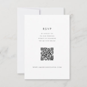 Minimalistische Reaktionskarte für moderne Grünflä RSVP Karte