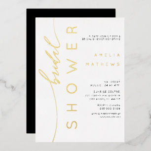 Minimalistische reale Gold-Typografie-Brautparty Folieneinladung
