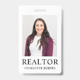 Minimalistische Realtor Foto Abzeichen ID Card Ausweis