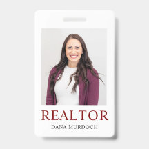Minimalistische Realtor Foto Abzeichen ID Card