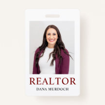 Minimalistische Realtor Foto Abzeichen ID Card