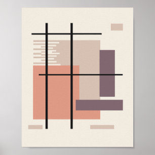 Minimalistische rechteckige Formen in ausgewogener Poster