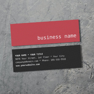 Minimalistische Red and Black Business Card Mini Visitenkarte