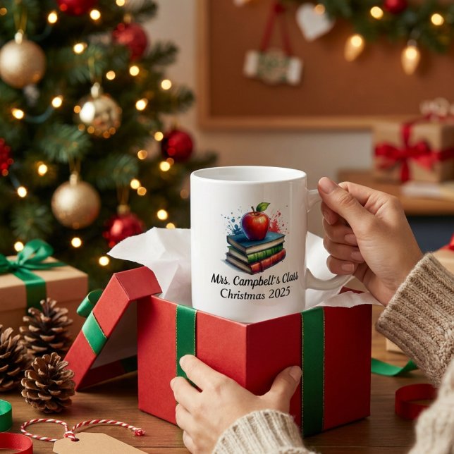 Minimalistische Red Educator/Lehrerbücher personal Kaffeetasse (Von Creator hochgeladen)