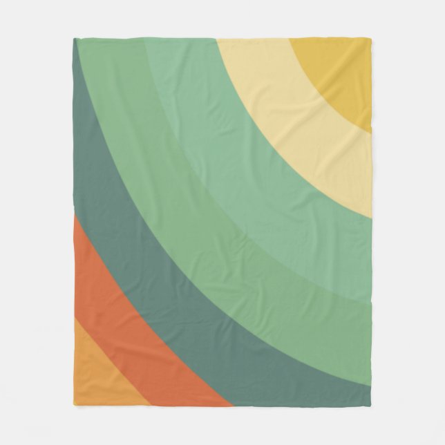 Minimalistische Regenbogenstreifen handgefertigt Fleecedecke (Vorderseite)