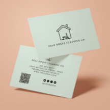 Minimalistische Reinigungsdienst QR CODE Branding 