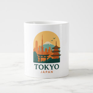 Minimalistische Reise Tokio Japan   Modern Jumbo-Tasse