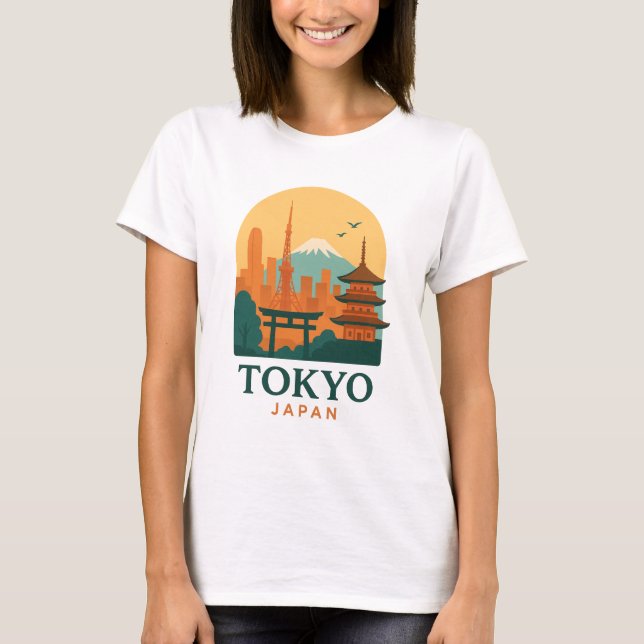 Minimalistische Reise Tokio Japan | Modern T-Shirt (Vorderseite)