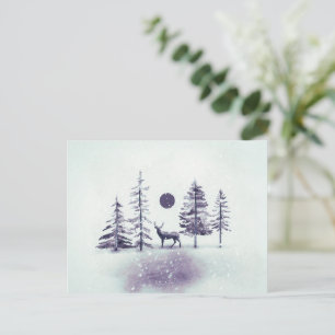 Minimalistische Rentier Weihnachten Weihnachten Postkarte