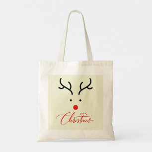 "Minimalistische Rentier-Weihnachtsfeier Tragetasche
