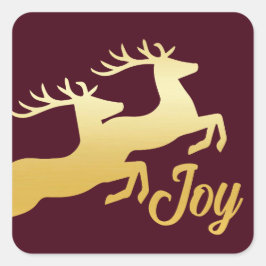 Minimalistische Rentiere Quadratischer Aufkleber