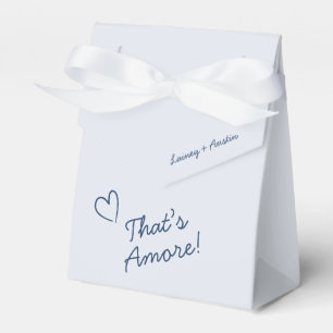 Minimalistische Retro-Blau-Hochzeitsgunstbox Geschenkschachtel