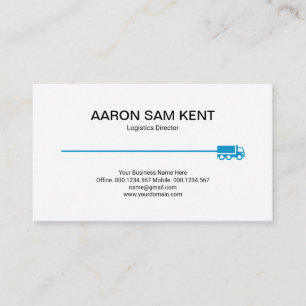 Minimalistische Retro Blue Truck Line Logistik Visitenkarte