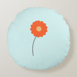 Minimalistische Retro-Blumen-Rundkissen Rundes Kissen