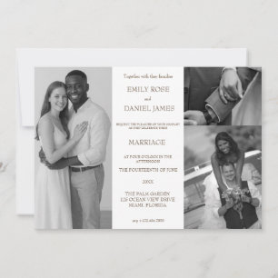 Minimalistische Retro-Fotocollage-Hochzeit Einladung
