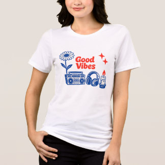 Minimalistische Retro-Good-Vibes-Linienkunst-Colla Tri-Blend Shirt