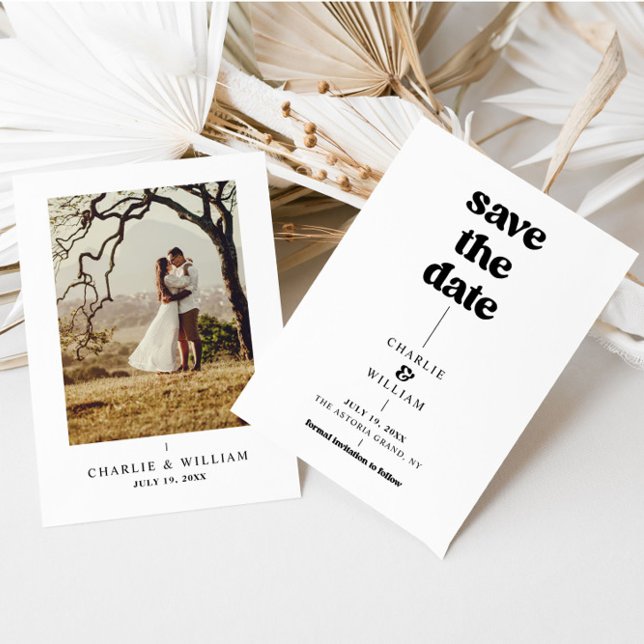 Minimalistische Retro-Hochzeit Save The Date (Von Creator hochgeladen)