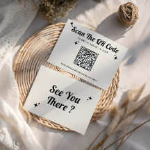 Minimalistische Retro-QR-Code-Hochzeit