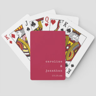 Minimalistische Retro-Rote Schreibmaschine Benutze Spielkarten