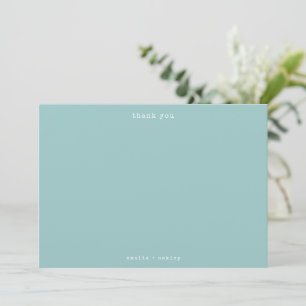 Minimalistische Retro-Schreibmaschine Aqua Individ Dankeskarte