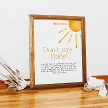 Minimalistische Retro-Sonne Sage nicht Baby