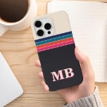 Minimalistische Retro-Streifen Case-Mate iPhone Hülle<br><div class="desc">Minimalistischer Retro Stripe Initial Monogram Phone Case. Erstellen Sie Ihren eigenen personalisierten iPhone Case mit individuellem Anfangsnamen.</div>