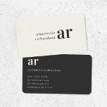 Minimalistische Retro-Typografie der Vintagen Mono Visitenkarte<br><div class="desc">Eine Vintage Monogramm Visitenkartengestaltung mit Retro-Typografie,  die leicht mit Ihrem Namen und Ihren Initialen personalisiert werden kann,  um ein einzigartiges,  kundenspezifisches Bürodesign zu schaffen! Das Design besteht aus einem klassischen Elfenbeinhintergrund im altertümlichen Stil und einer schwarzen Schrift mit komplementärem Hintergrund auf der Rückseite.</div>