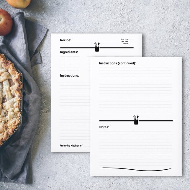 Minimalistische Rezept-Cookbook-Seite (Minimalist Recipe Cookbook Page)