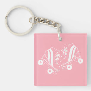 Minimalistische Rollschuhe Derby Skating Pink Schlüsselanhänger