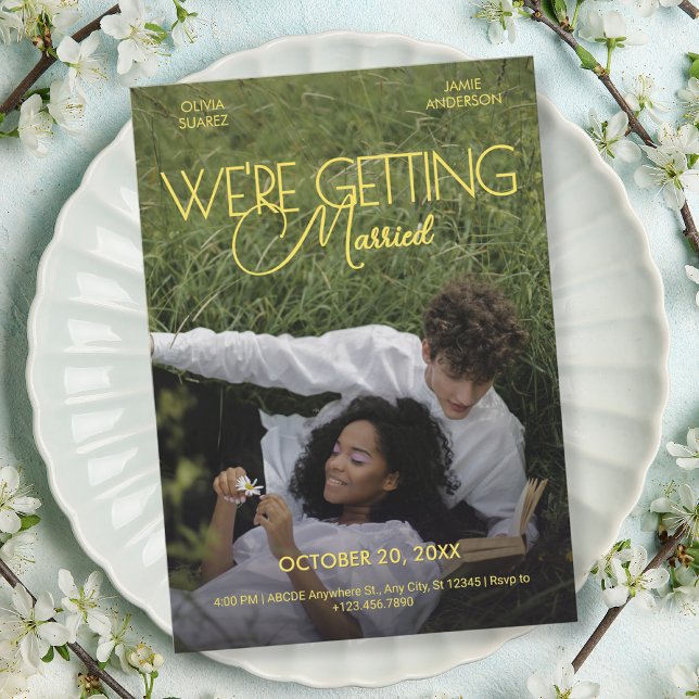 Minimalistische Romantik Filmposter Foto Hochzeit Einladung (Von Creator hochgeladen)