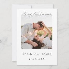 Minimalistische romantische Abend-Foto-Hochzeit Einladung