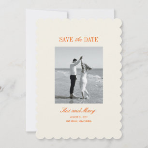 Minimalistische romantische Hochzeit Sichern Sie d Feiertagskarte