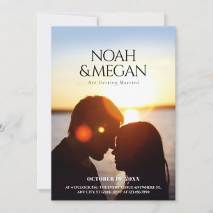 Minimalistische romantische Hochzeitsfotos Einladung