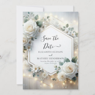 Minimalistische romantische Rosenhochzeit Save The Date
