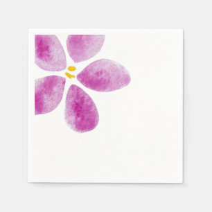 Minimalistische rosa Aquarell-Blumen Serviette