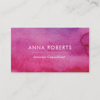 Minimalistische rosa Aquarellkarte Visitenkarte