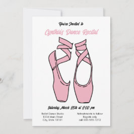 Minimalistische rosa Ballettaufführung Einladung